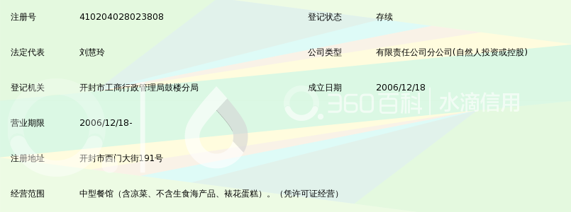 开封市一品楼饮食有限公司大梁门分店_360百