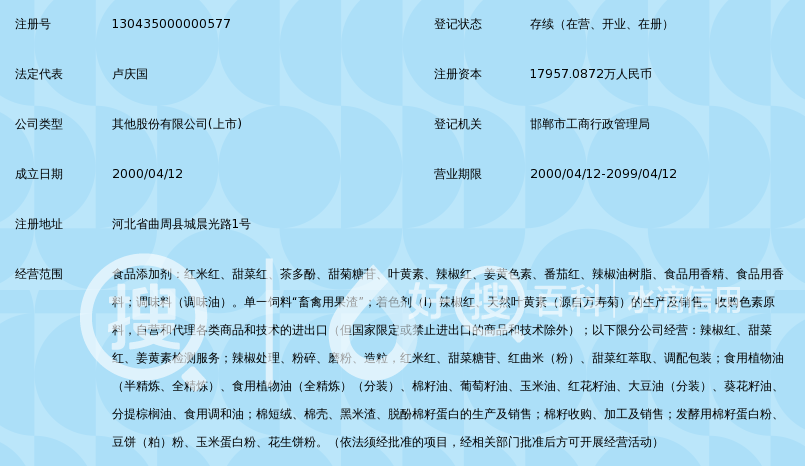 晨光生物科技集团股份有限公司