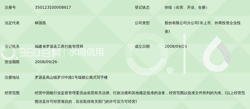 福建海峡银行股份有限公司罗源支行_360百科