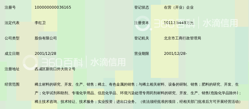 有研稀土新材料股份有限公司_360百科