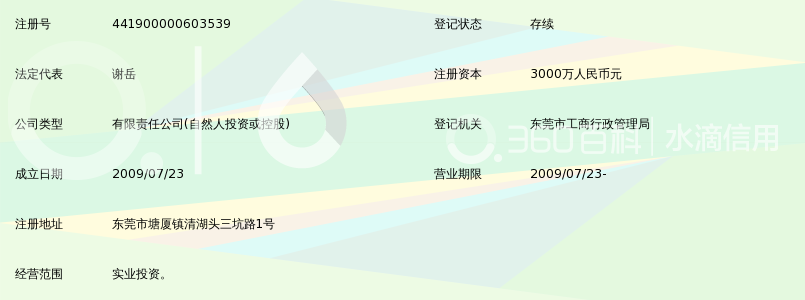 东莞市天泽信实业投资有限公司_360百科