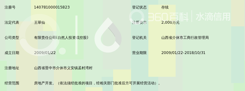 介休福民房地产开发有限公司_360百科