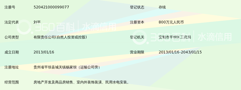 贵州省平坝县恒通地产开发有限公司_360百科