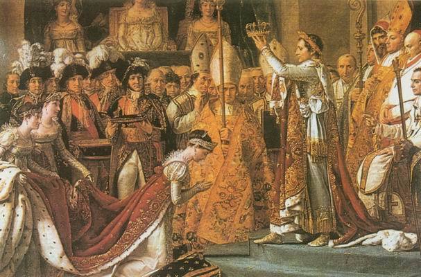 这位皇帝极其傲慢地让罗马教皇庇护七世亲自来巴黎为他加冕,目的是