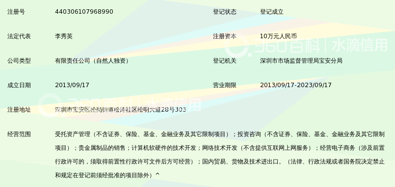 深圳银族乐投资产管理有限公司_360百科
