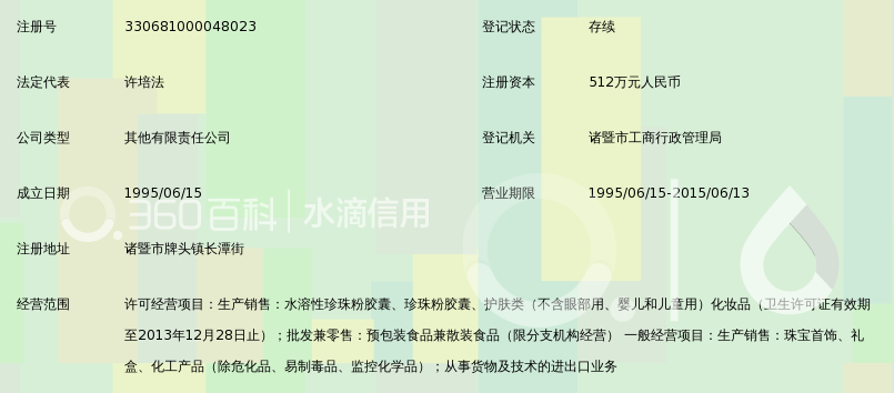 浙江省诸暨市越翠实业有限公司_360百科