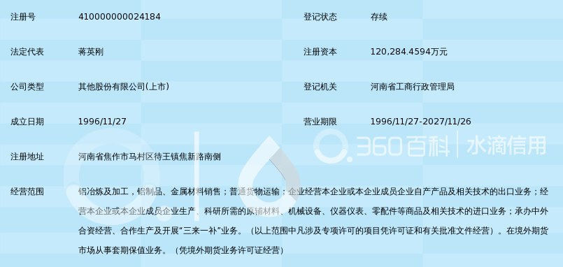 焦作万方铝业股份有限公司_360百科